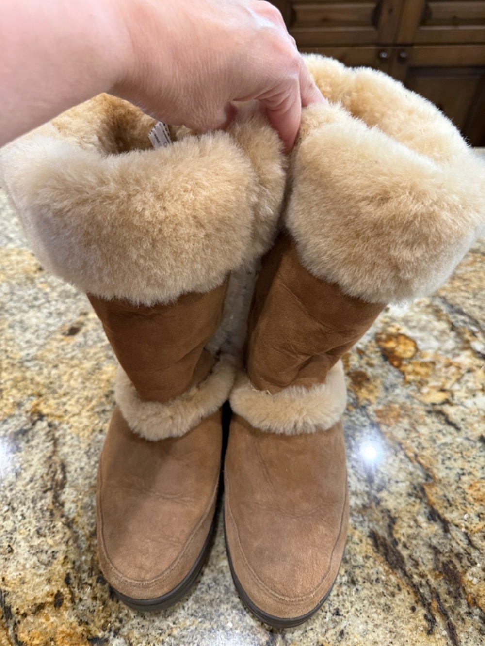 UGG women’s Shearling-Lined Suede Winter Boots - Chestnut